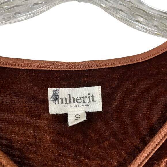 Inherit Brown Velvet Empire Waist Midi Dress Boho Sleeves Small‎ (3017) - Picture 9 of 12